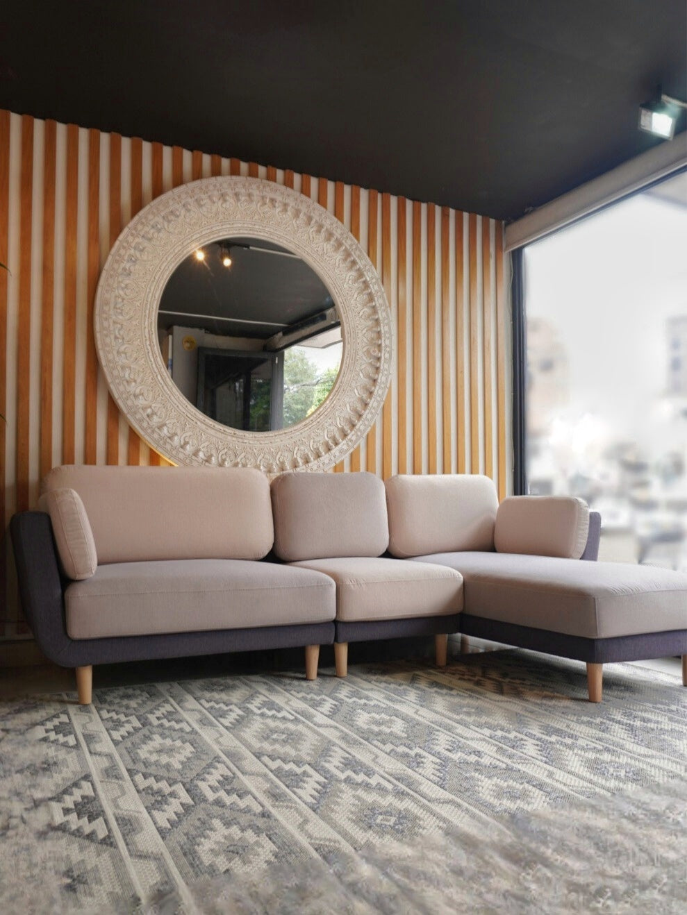 Sofá modular Mocca, vista de ambiente en sala