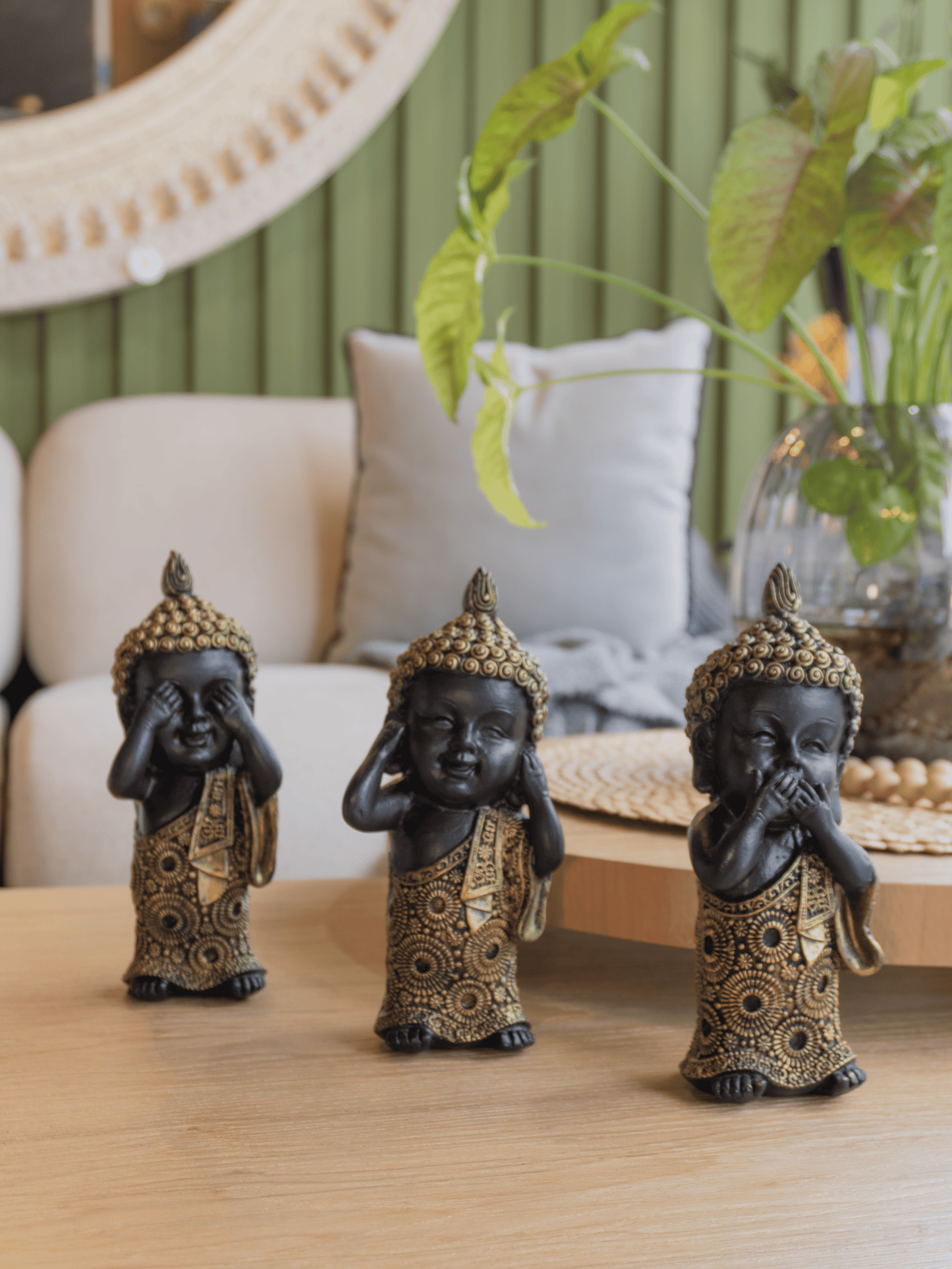 Set de Budas Decorativos en Resina – Estilo Zen para tu Hogar