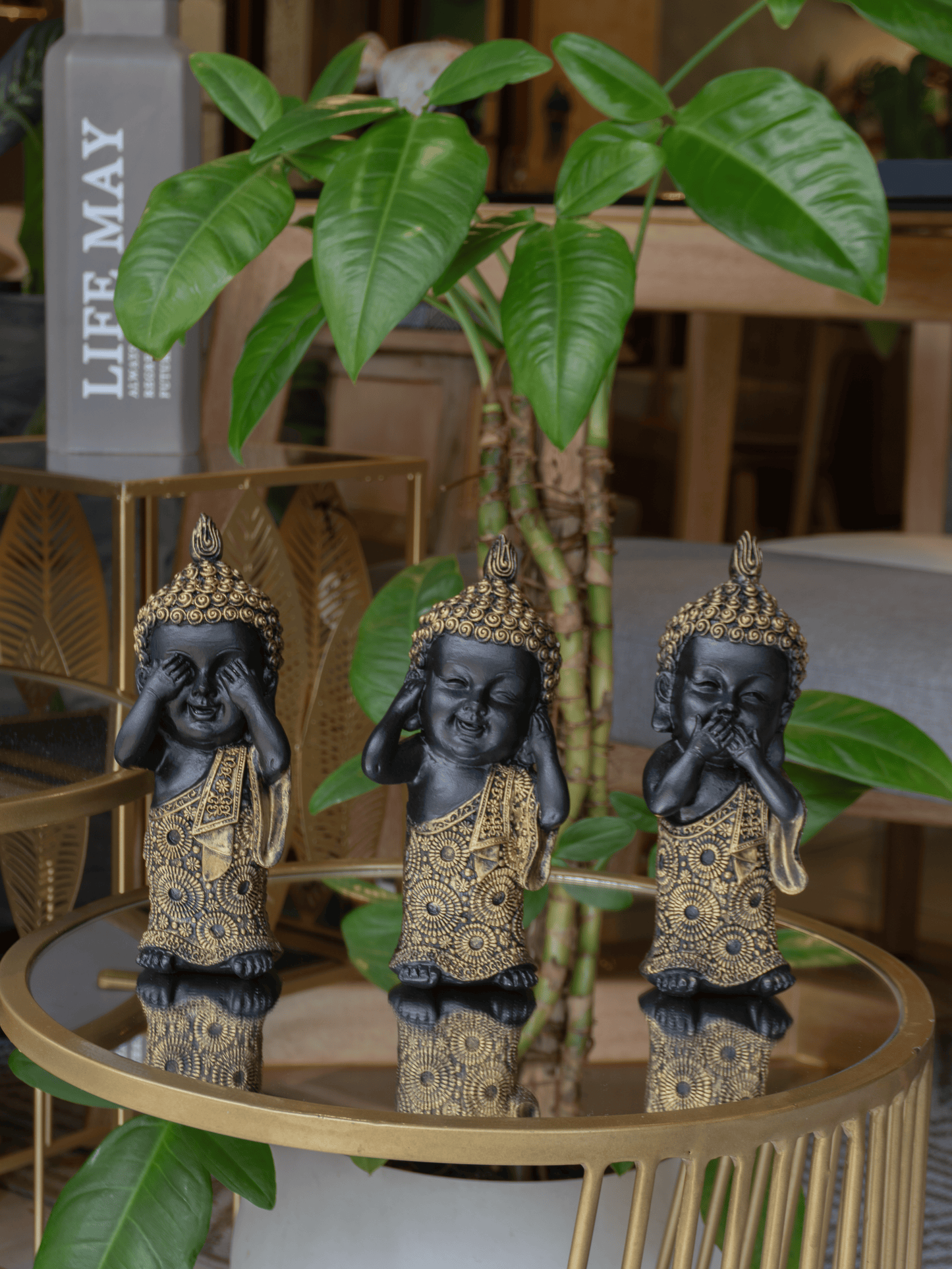 Set de Budas Decorativos en Resina – Estilo Zen para tu Hogar