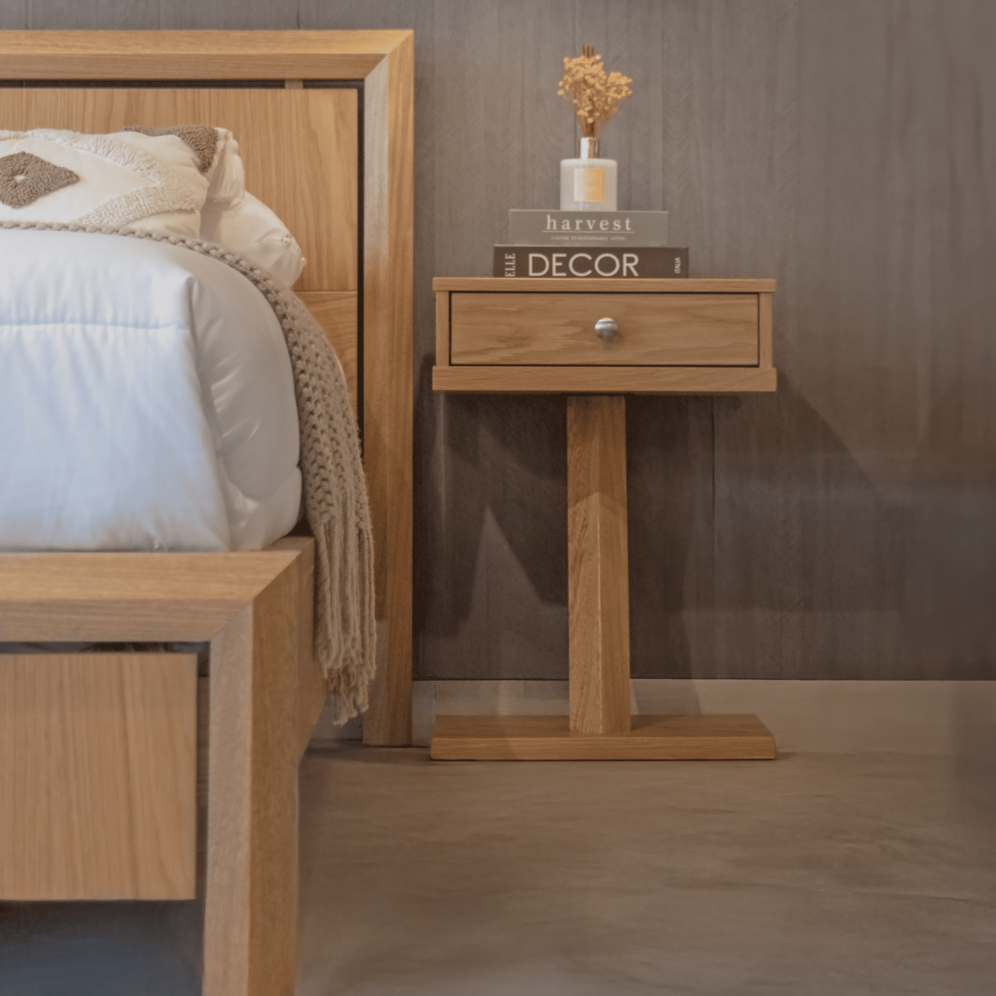 Cama Andina en Madera Natural – Diseño Artesanal de Estilo Rústico Moderno