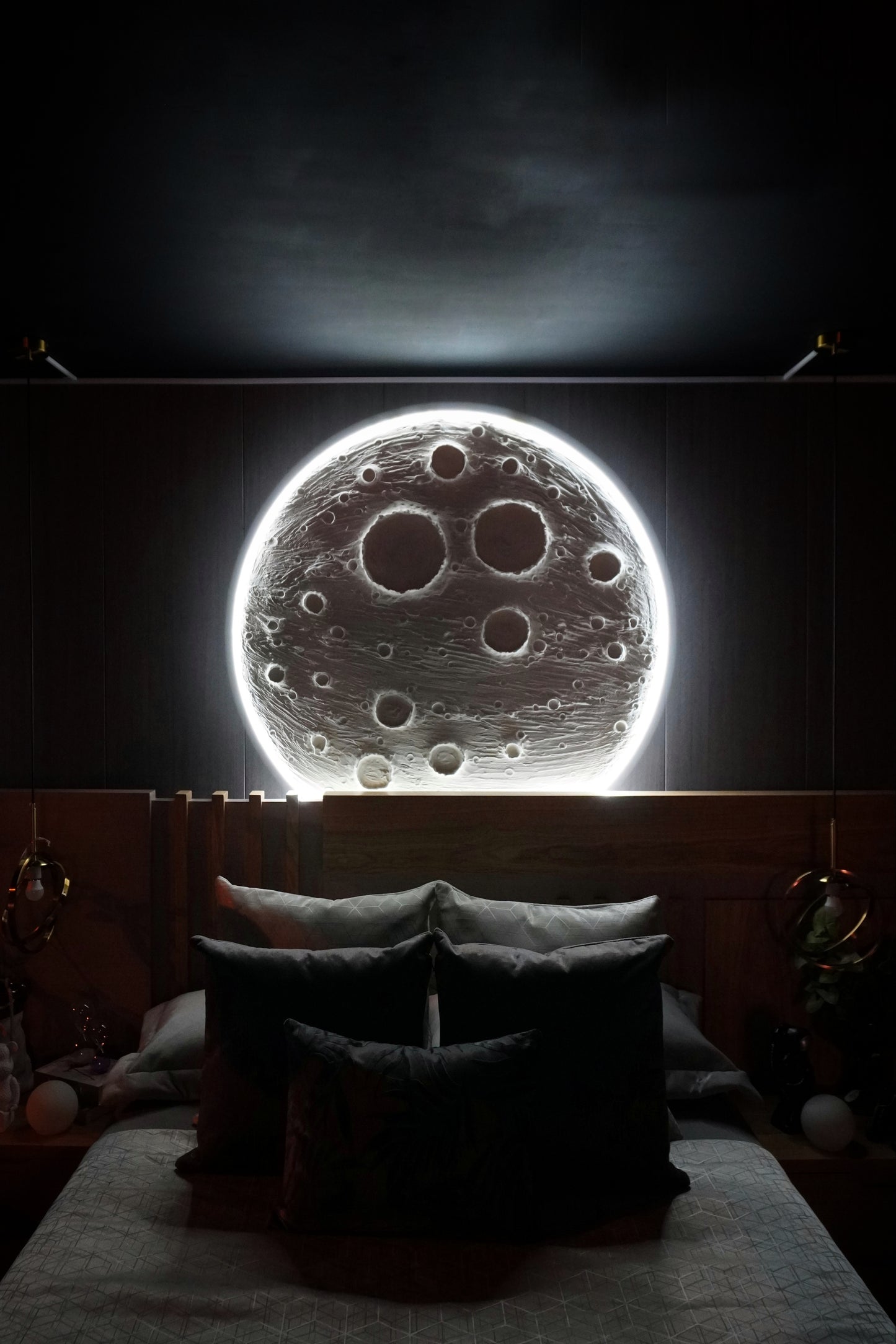 Escultura de Luna con Luz Led