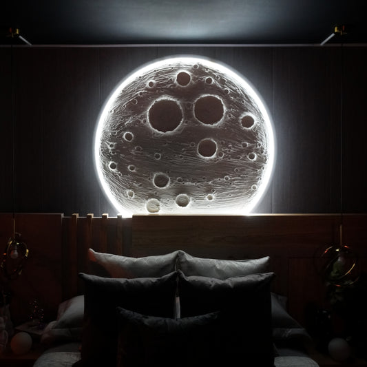 Escultura de Luna con Luz Led