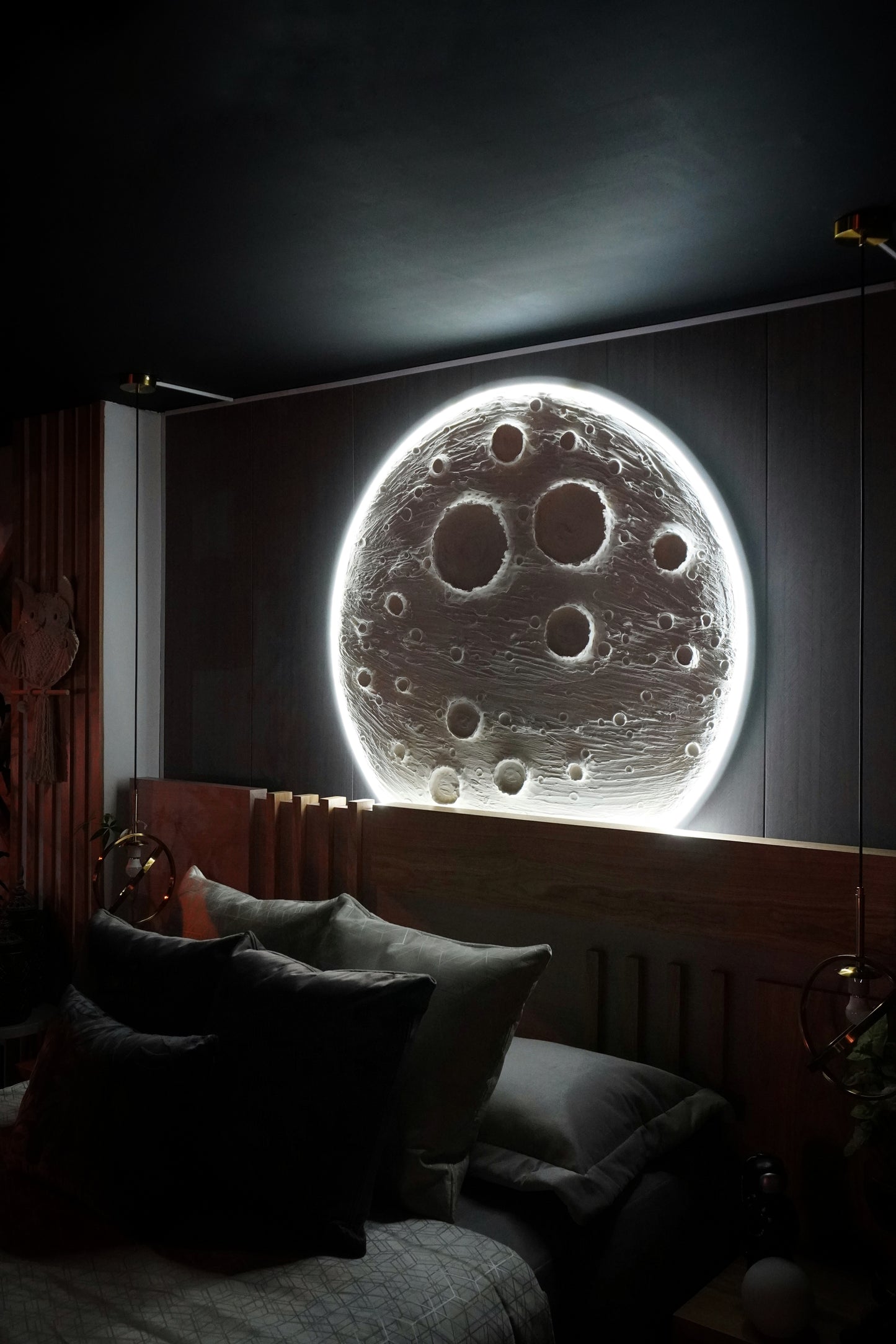 Escultura de Luna con Luz Led