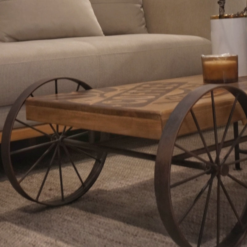 Mesa de Centro con Chimenea Carreta