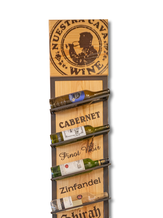 Cava de Vinos en Madera x9 Botellas – Soporte Decorativo para Botellas de Vino Artesanal