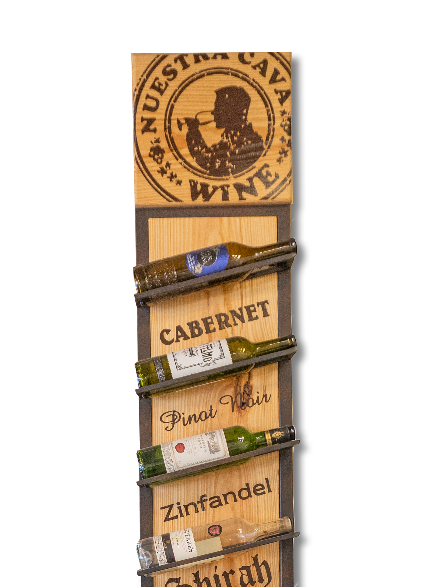 Cava de Vinos en Madera x9 Botellas – Soporte Decorativo para Botellas de Vino Artesanal