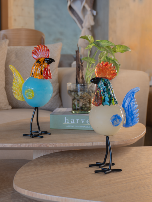 Gallos Decorativos Artesanales en Resina | Figuras Modernas de Colores