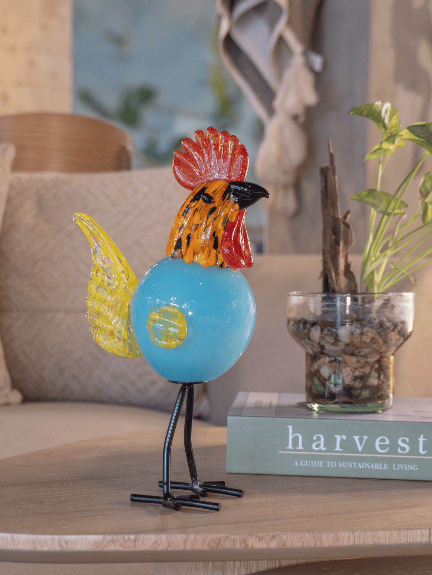 Gallos Decorativos Artesanales en Resina | Figuras Modernas de Colores