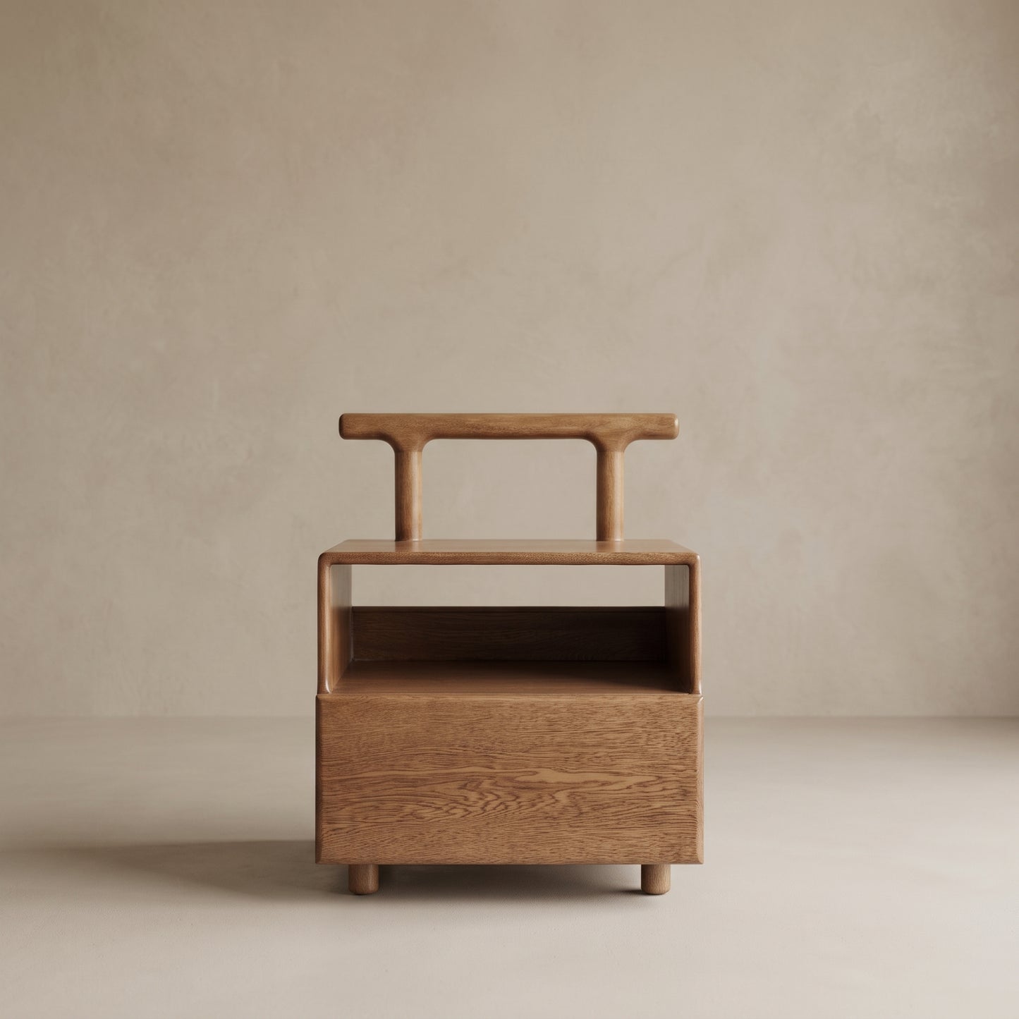 Nochero Jardín en madera natural de diseño moderno, en dormitorio — Loft Mobiliario