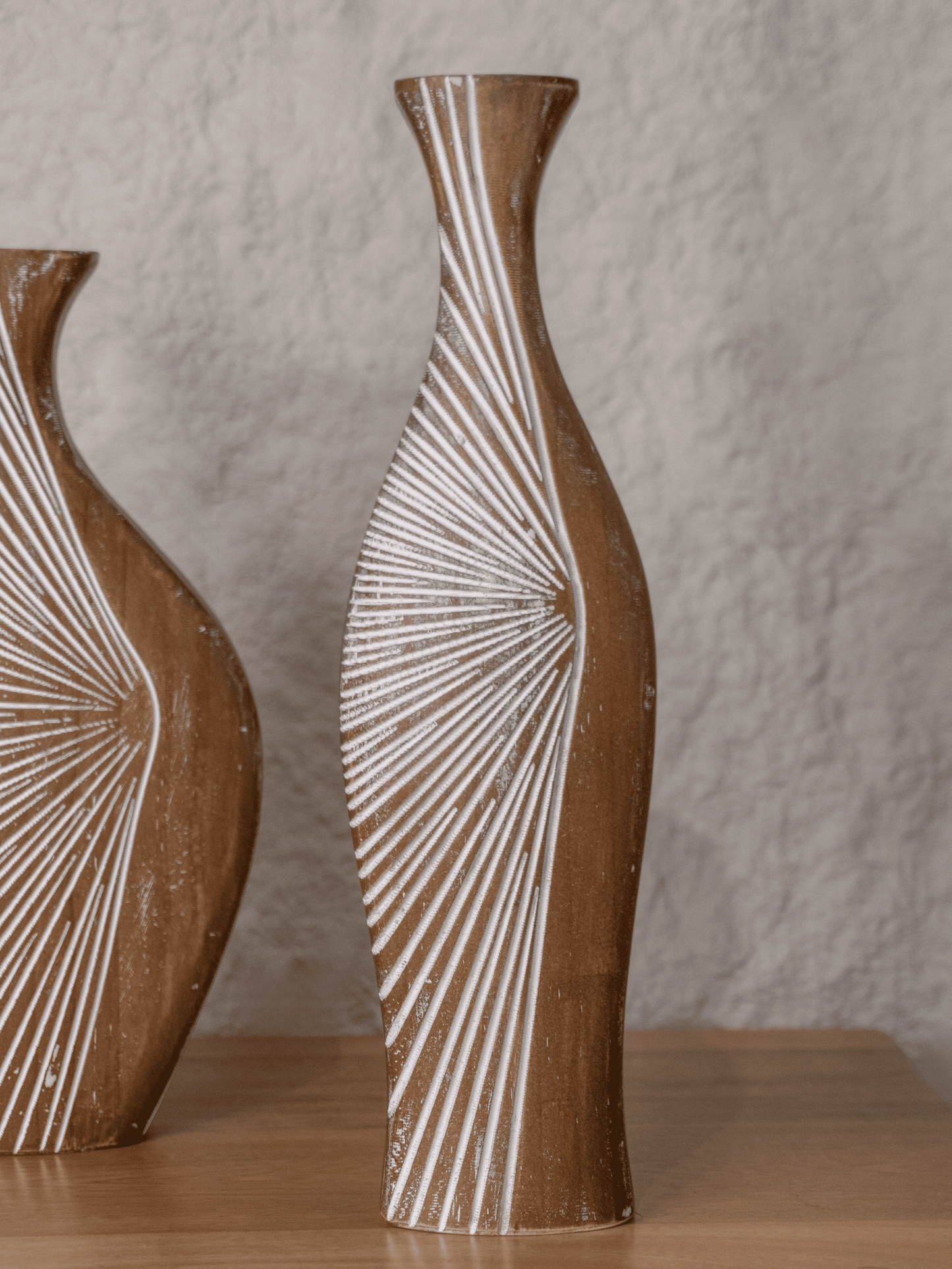 Set x2 de Jarrones Artesanales l Decoración en Madera