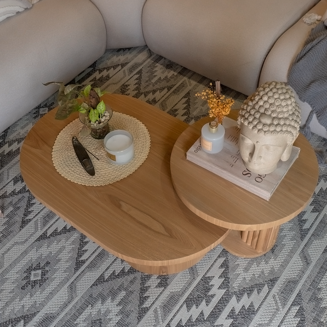 Set de mesa Magdalena, mesa principal y mesas auxiliares