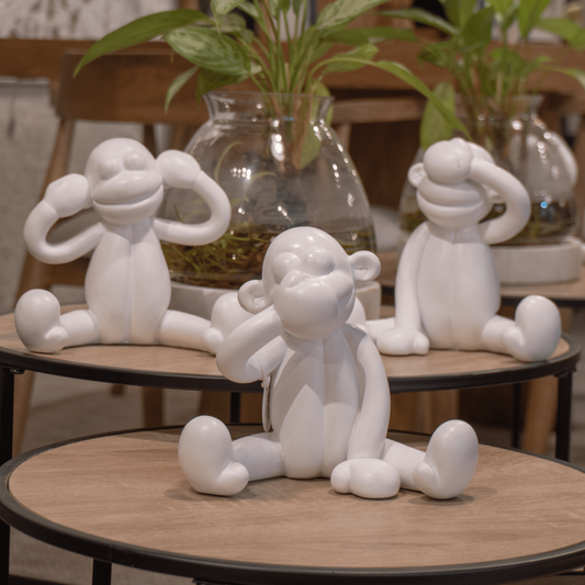 Set de 3 Monos Decorativos - Decoración de Repisas