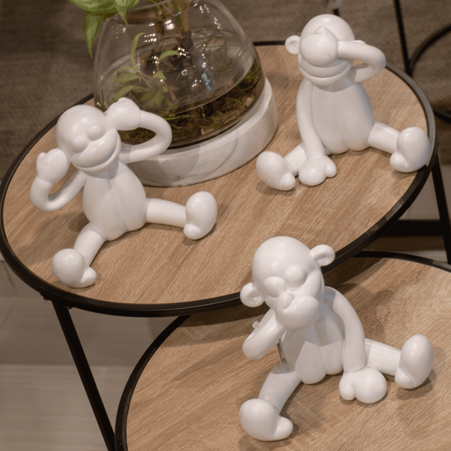 Set de 3 Monos Decorativos - Decoración de Repisas