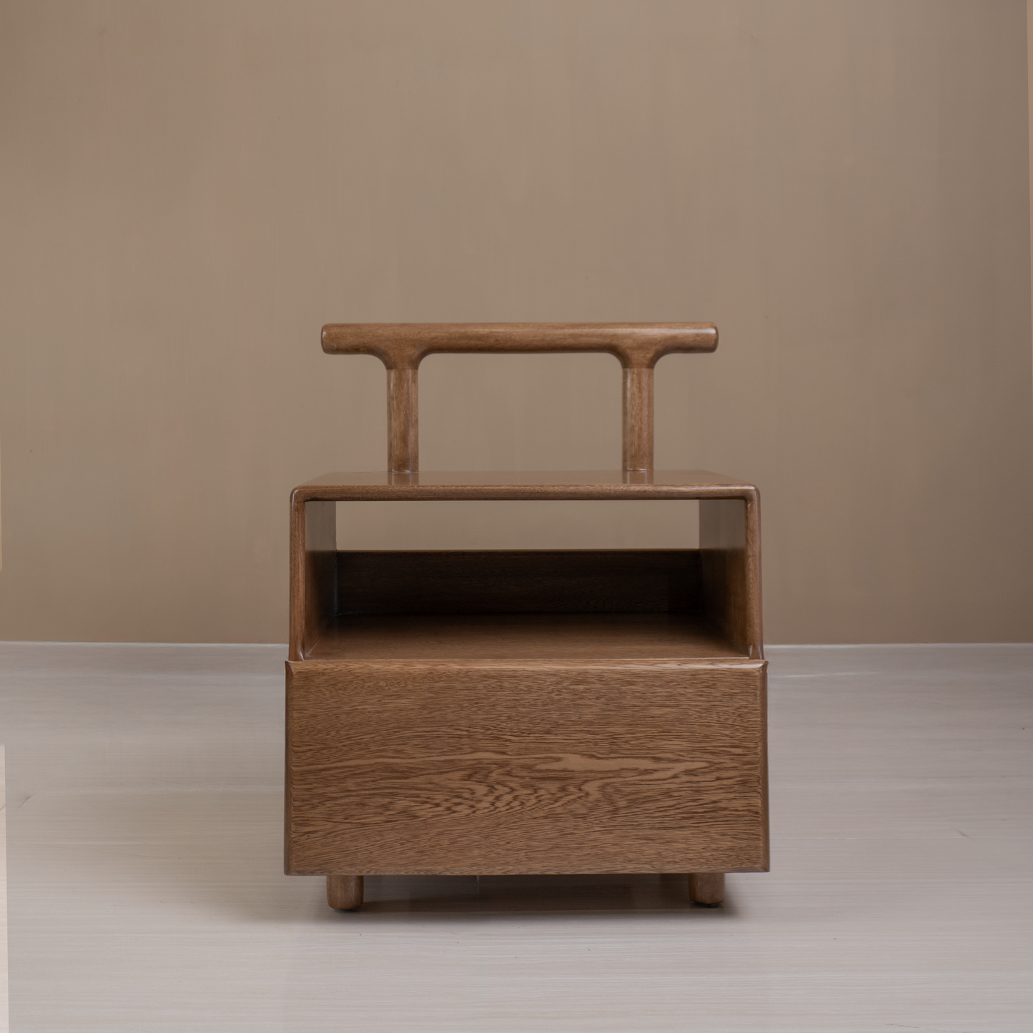 Nochero Moderno Jardín en Madera Natural | Mesa auxiliar en madera