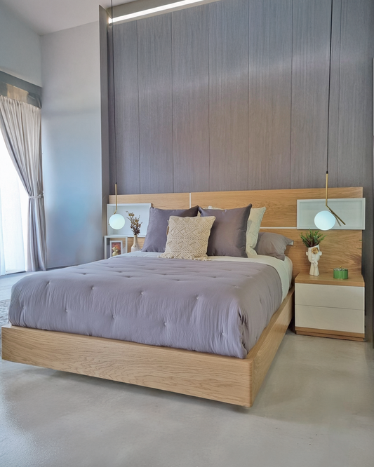 Cama Primavera en Madera Natural – Diseño Liviano, Moderno y Artesanal