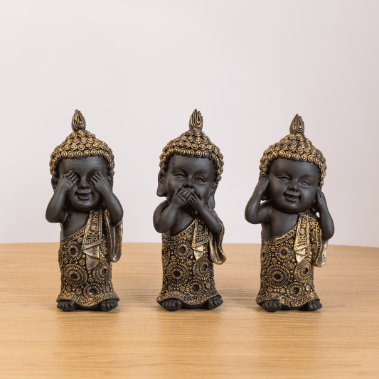 Set de Budas Decorativos en Resina – Estilo Zen para tu Hogar