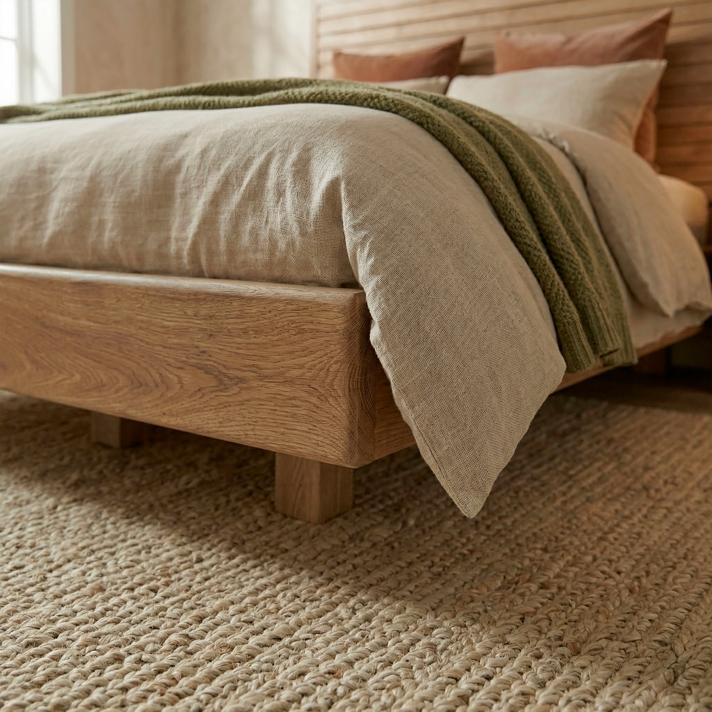 Cama Bahía con nocheros, vista frontal en dormitorio