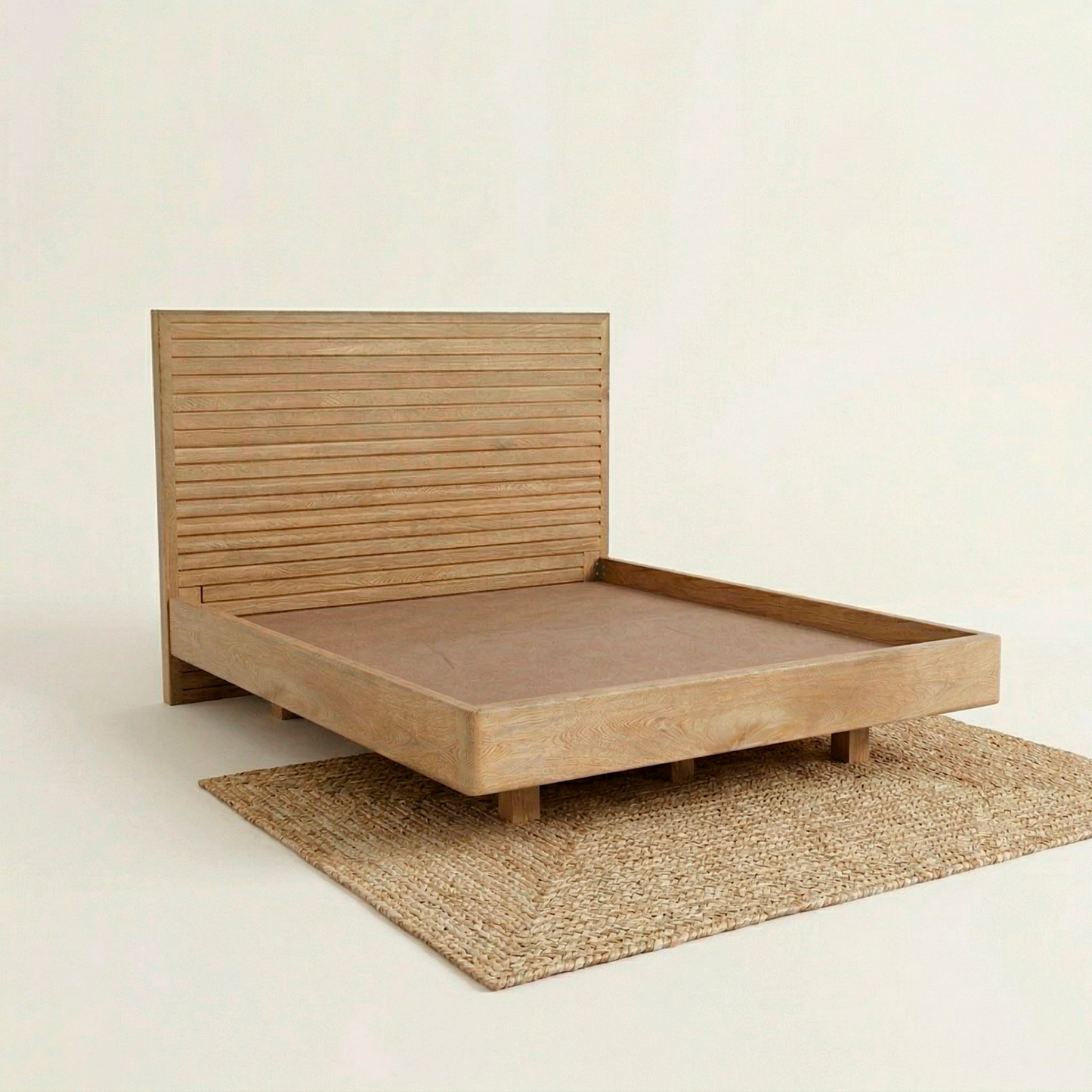 Cama en madera natural de diseño moderno y atemporal | Modelo Bahia