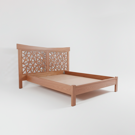 Cama en madera natural de diseño moderno | Modelo Manglar