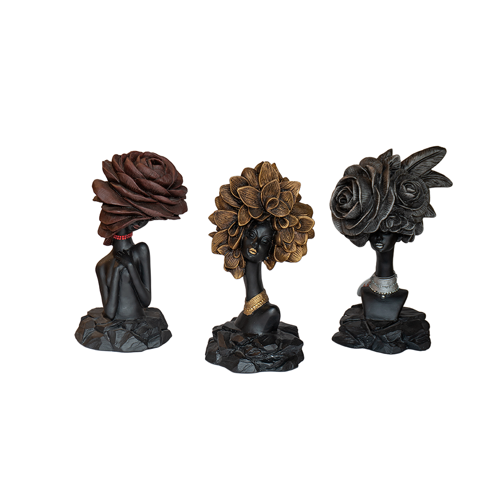 Esculturas Carnavaleras | Figuras decorativas femeninas con tocados florales