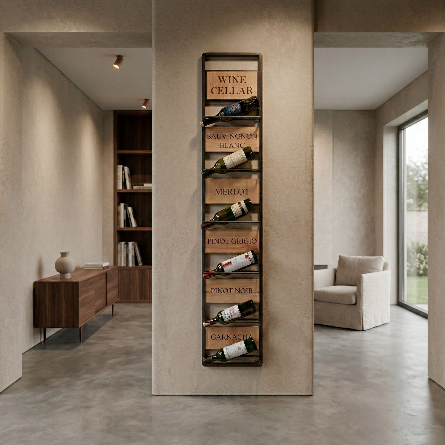 Cava de Vinos x6 | Portabotellas en madera y metal estilo industrial