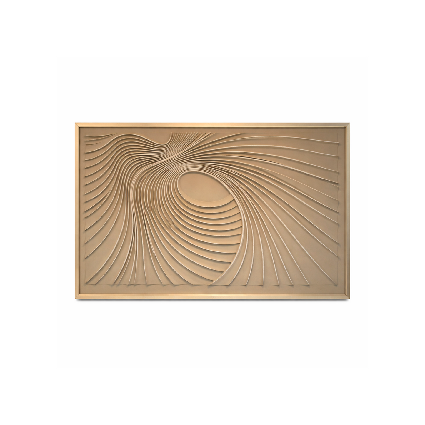 Cuadro Relieve Espiral – Arte Abstracto en Tonos Arena