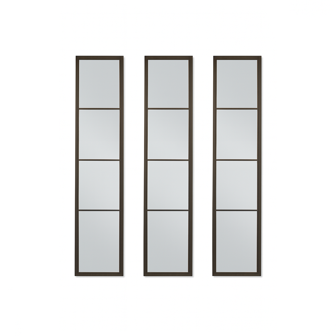 Espejo Ventana de 3 Módulos – Decorativo Vertical en Estilo Industrial Moderno