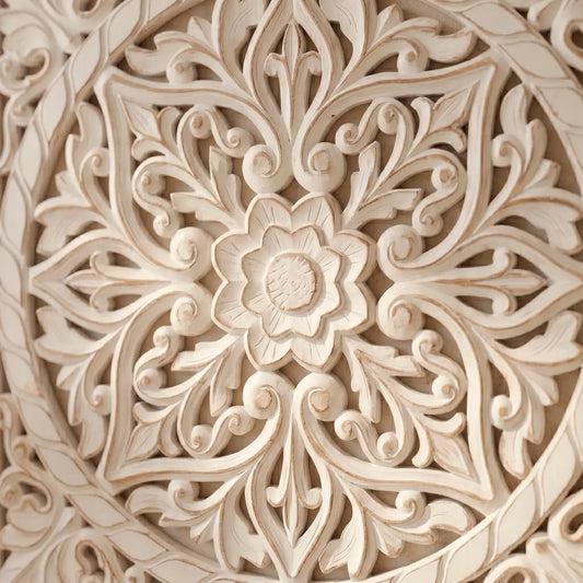 Mandala Cuadrada Tallada a Mano en MDF | Diseño Classic Bloom