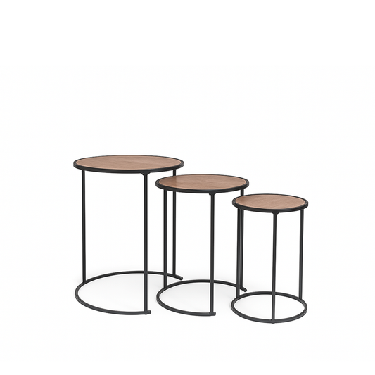 Set Triada – Mesas Nido Modernas en Madera y Metal