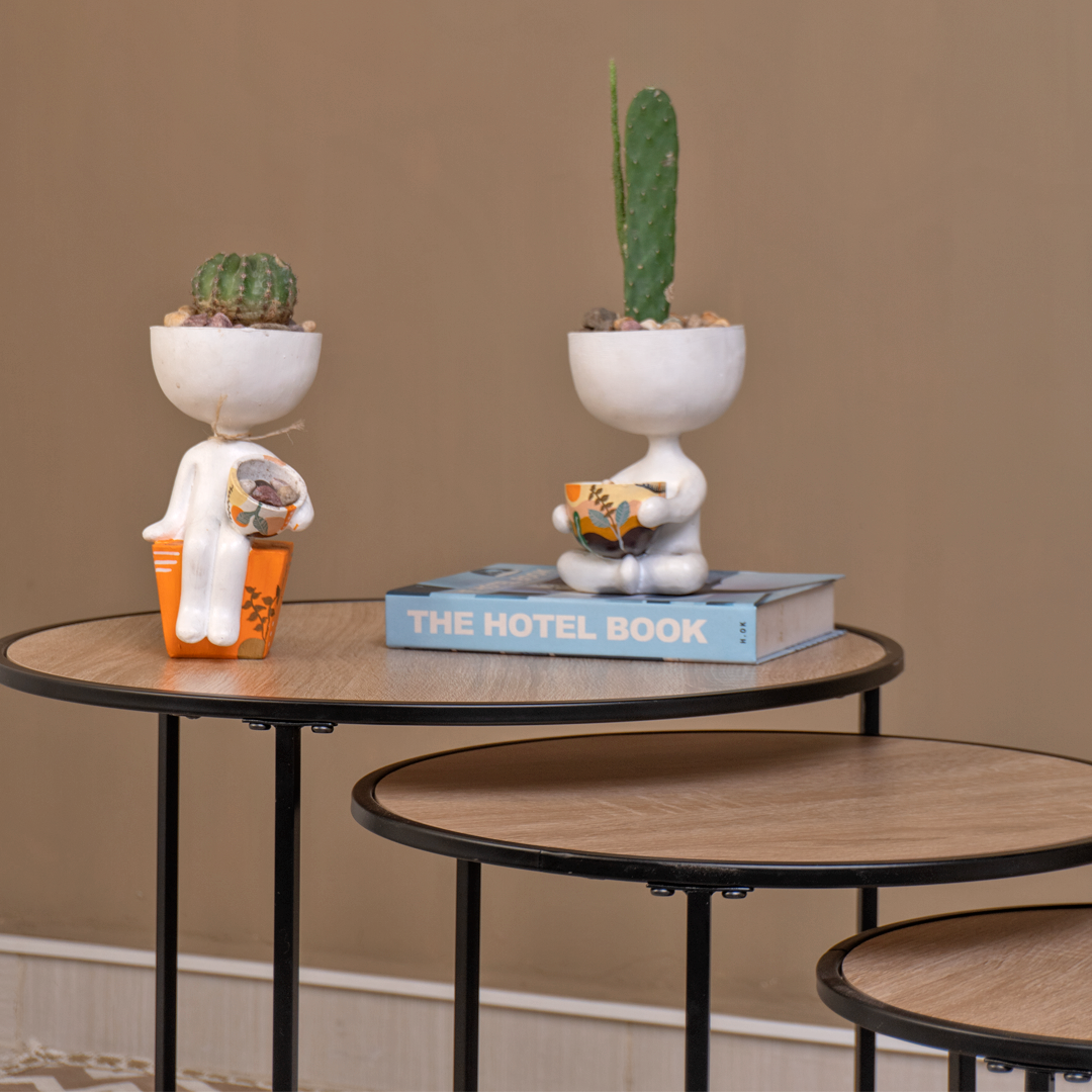 Set Triada – Mesas Nido Modernas en Madera y Metal