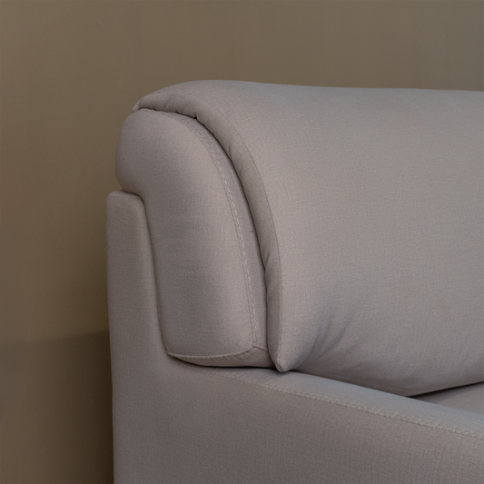 Sofá Moderno Tapizado con Base en Madera Natural | Modelo Nevado