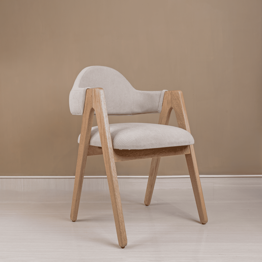 Silla de Comedor Serena - Roble Natural y Tapizado Moderno