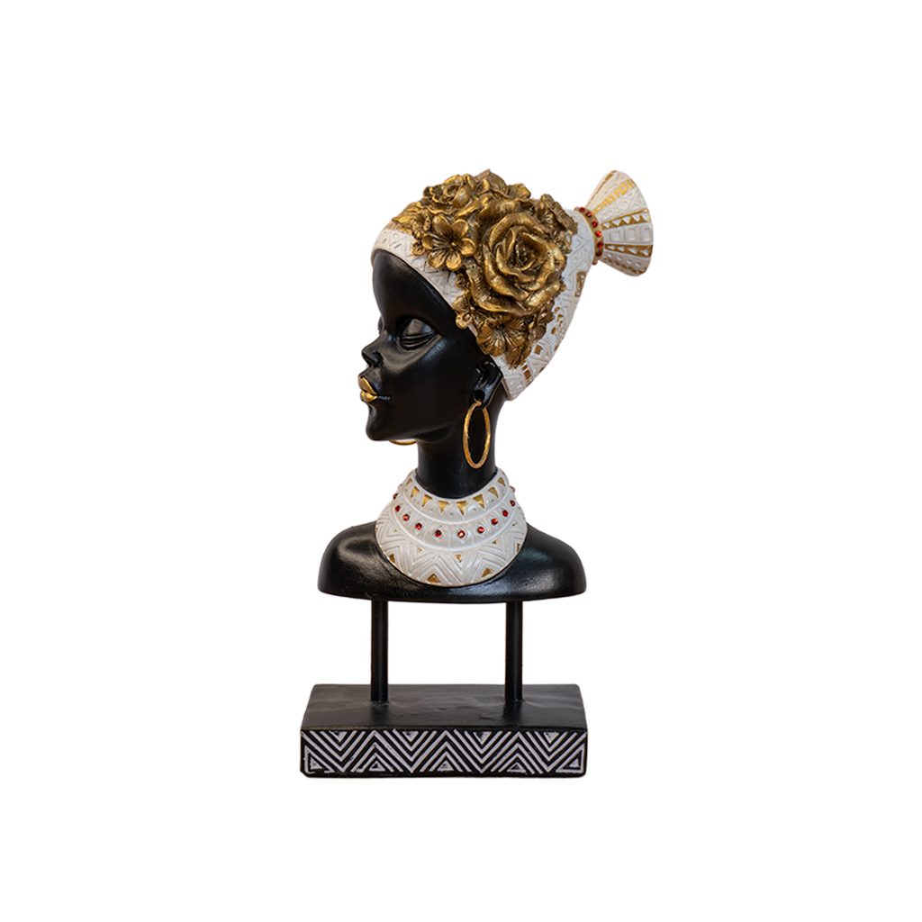 Escultura Decorativa Busto Mujer Africana - Elegancia y Cultura