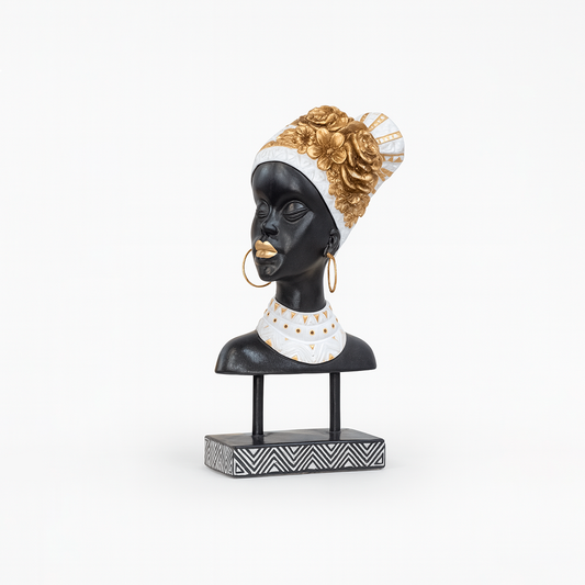 Escultura Decorativa Busto Mujer Africana - Elegancia y Cultura