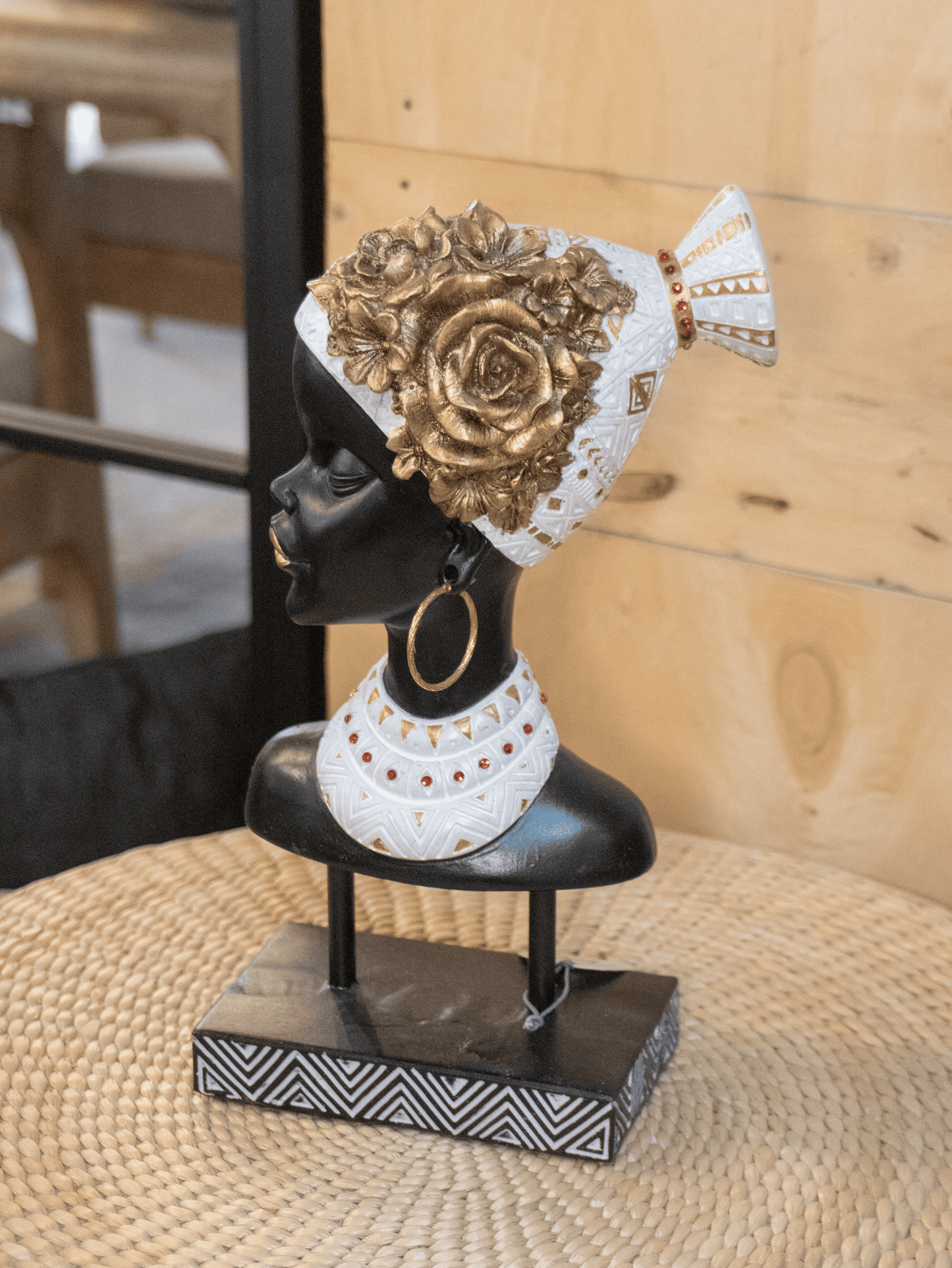 Escultura Decorativa Busto Mujer Africana - Elegancia y Cultura