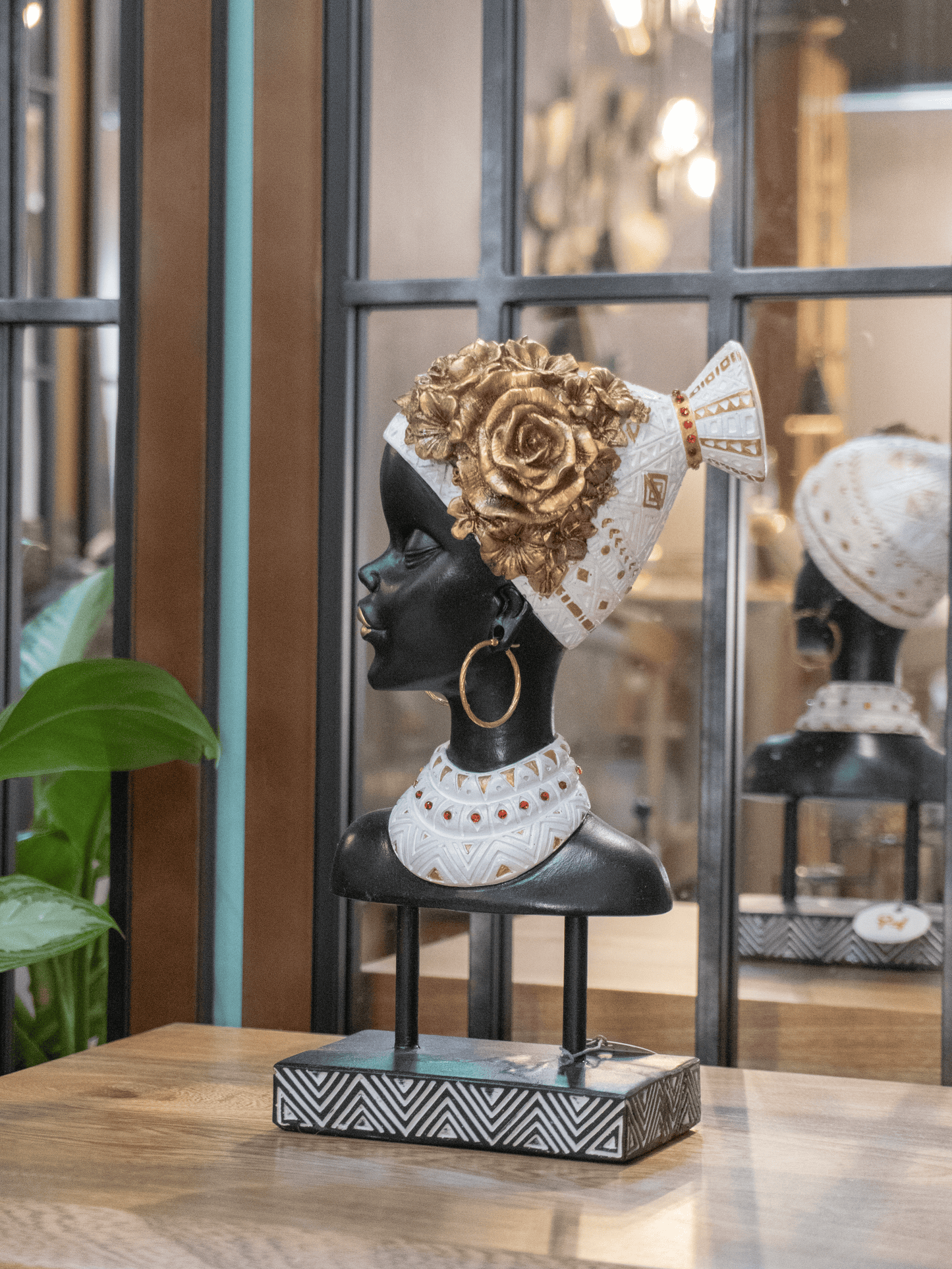 Escultura Decorativa Busto Mujer Africana - Elegancia y Cultura