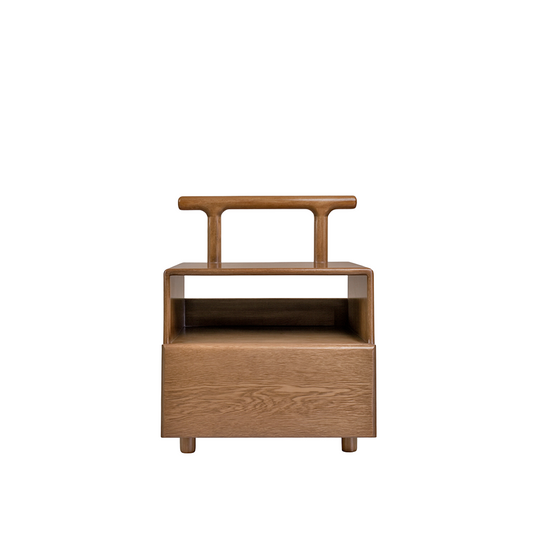 Nochero Moderno Jardín en Madera Natural | Mesa auxiliar en madera