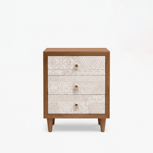 Mesa Auxiliar de Noche Raíz – Madera Natural y Diseño Compacto
