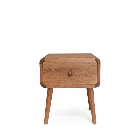 Mesa Auxiliar de Noche Barichara – Madera Natural Estilo Moderno Colombiano