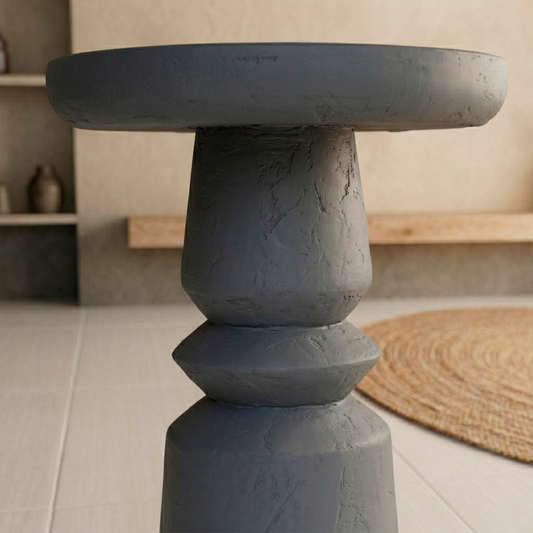Pedestal Decorativo Escultórico en Madera | Modelo Grey