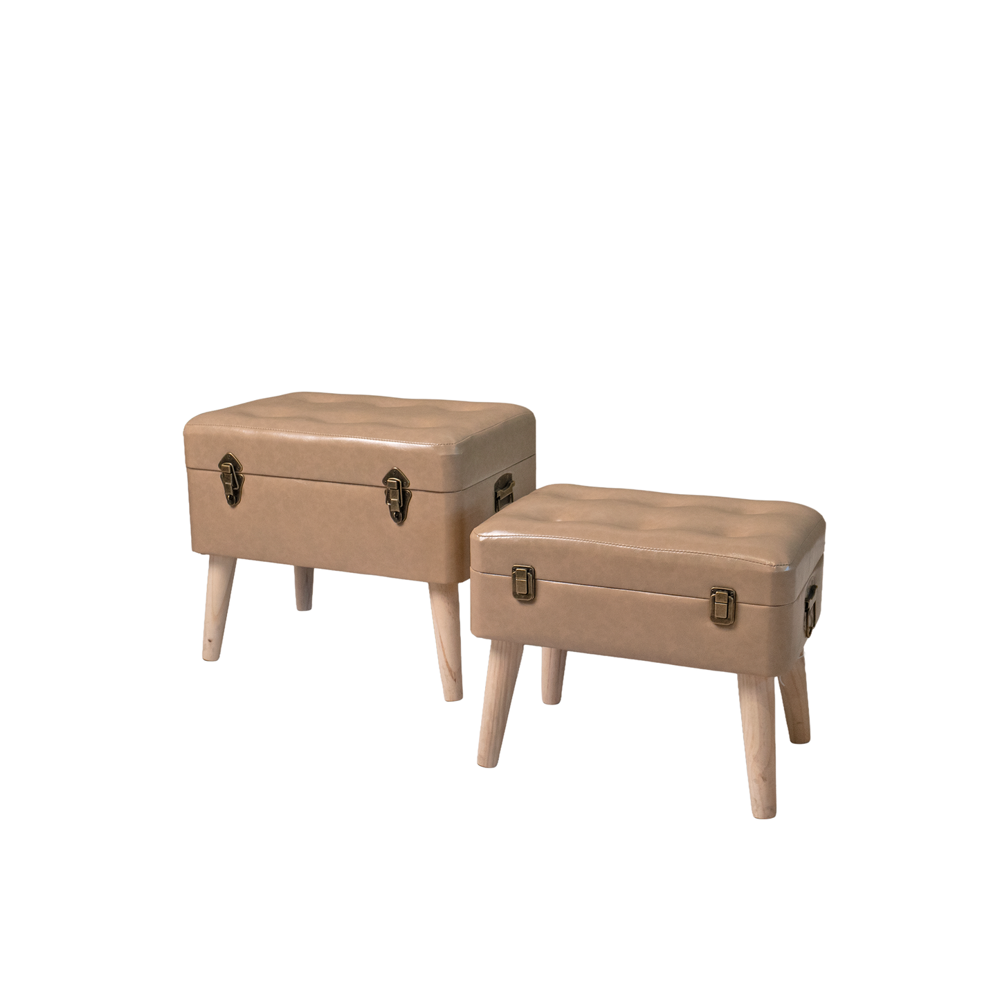 Puff Baúl Funcional con Almacenamiento. Set x2 | Diseño Moderno