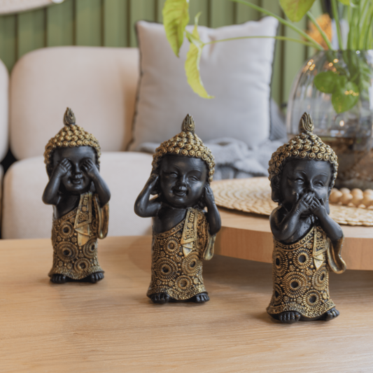 Set de Budas Decorativos en Resina – Estilo Zen para tu Hogar