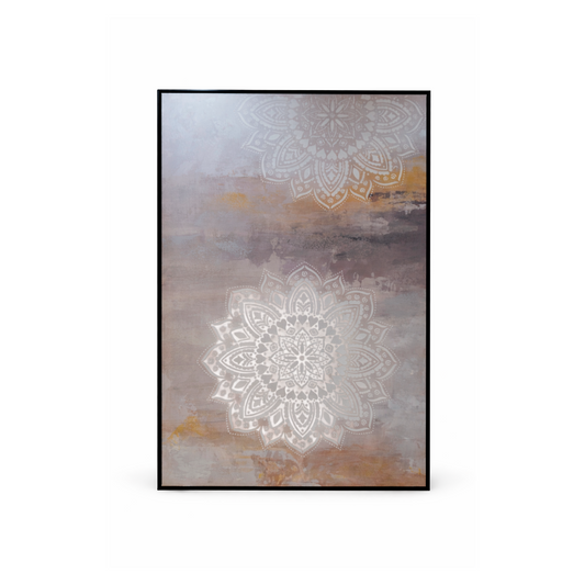 Cuadro Mandala Doble – Arte Decorativo en Tonos Neutros
