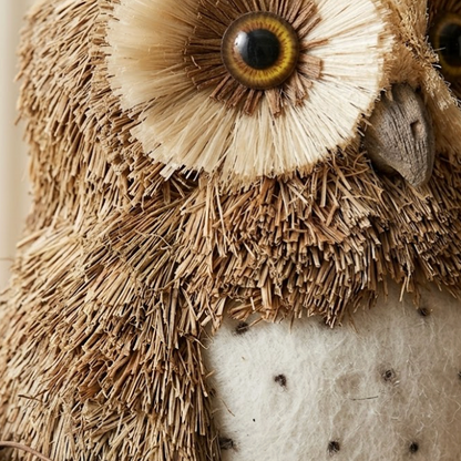 Búho Rústico Artesanal | Decoración natural en fibras y ramas