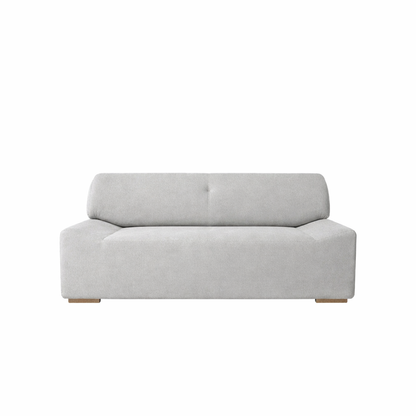 Sofá Moderno Tapizado con Base en Madera Natural | Modelo Nevado