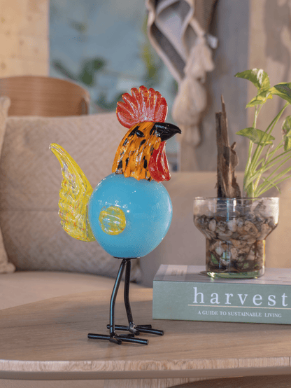Gallos Decorativos Artesanales en Resina | Figuras Modernas de Colores