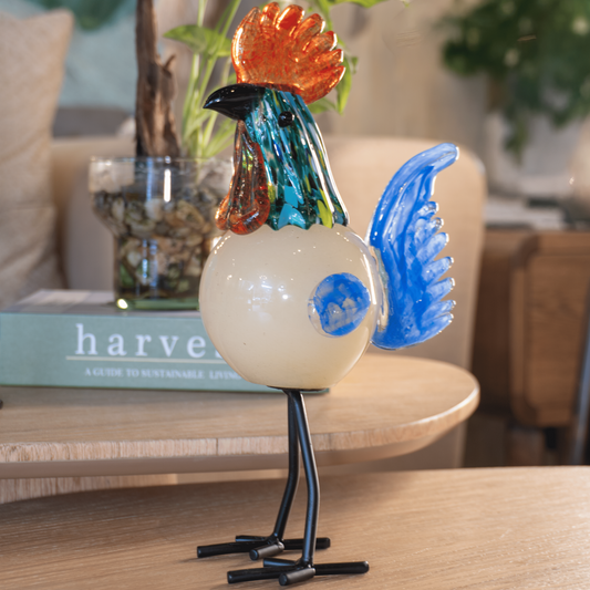 Gallos Decorativos Artesanales en Resina | Figuras Modernas de Colores