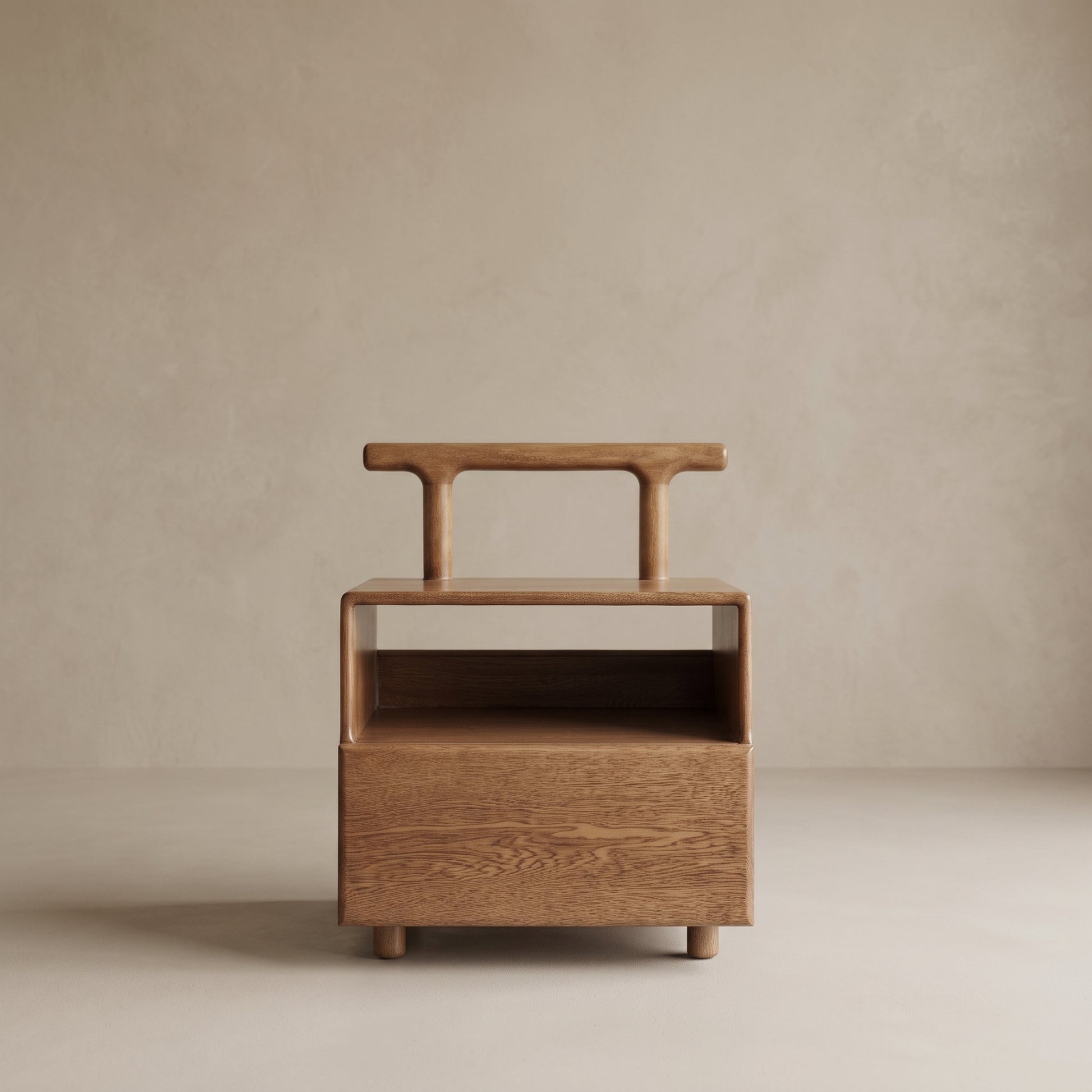 Nochero Jardín en madera natural de diseño moderno, en dormitorio — Loft Mobiliario