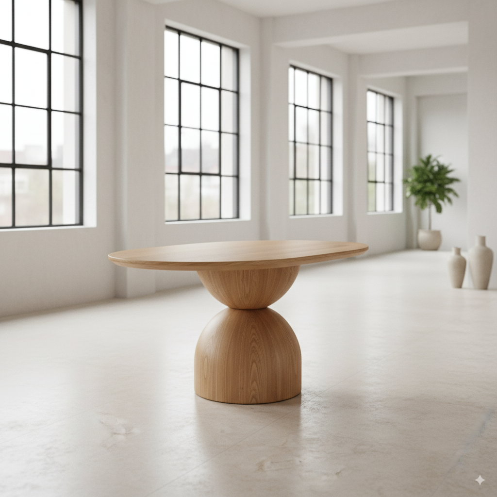 Mesa de Comedor Nevado en Roble – Mesa en Madera Natural