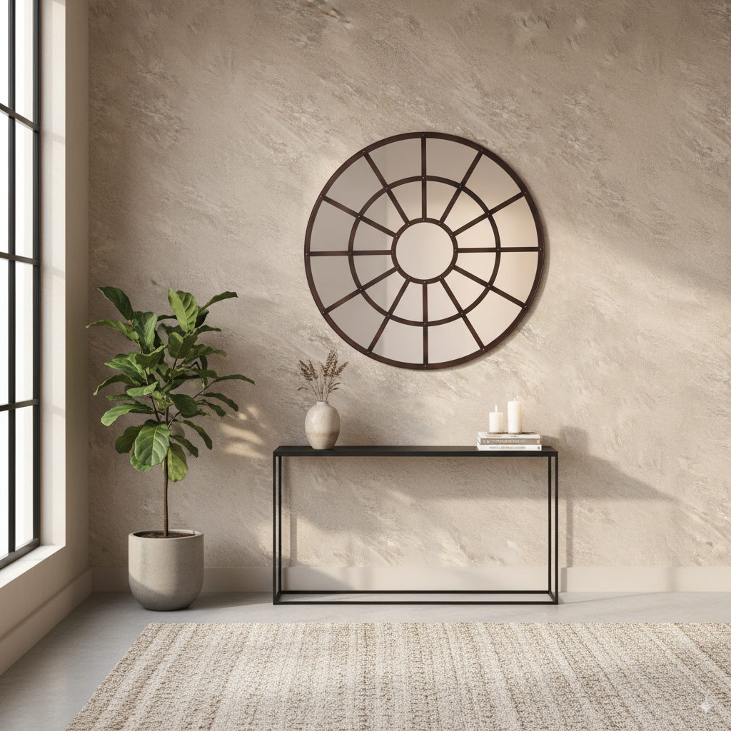 Espejo Horizonte Redondo Metálico | Decoración de Pared